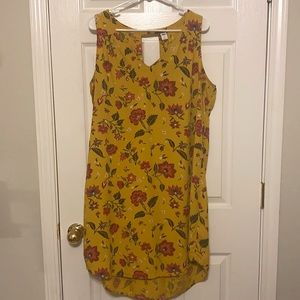 Old Navy XL mustard yellow floral dress